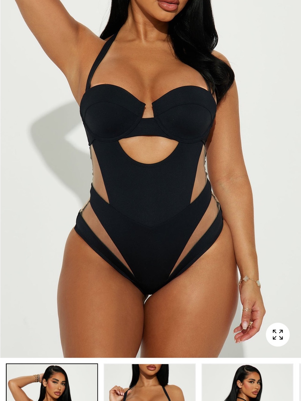 Cutout Monokini Swimsuit in Black